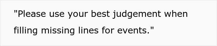 Text on white background stating a manager told staff not to fill empty shelves in a retail setting.