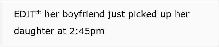 Text message screenshot mentioning a boyfriend picking up a daughter related to charging a friend for furniture damage.