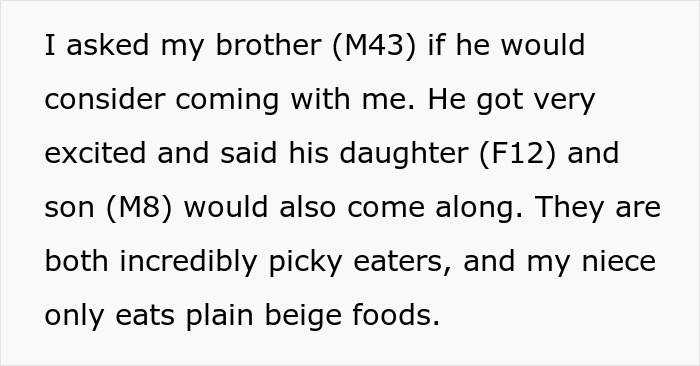 Man plans life-changing trip after cancer battle but reconsiders when brother&rsquo;s picky kids get invited.