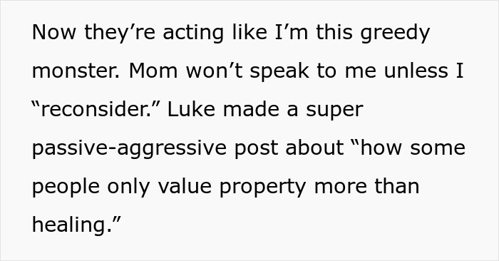 Woman refuses to give away dad&rsquo;s cabin, upsetting family and causing tension with struggling stepbrother.
