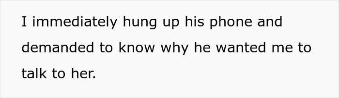 Screenshot of text showing a woman confronting a man after discovering a phone call, highlighting gaslighting in marriage.