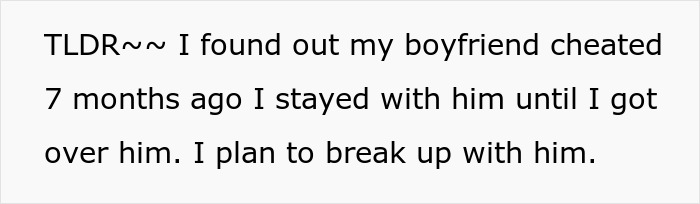 Text message expressing a girlfriend learning truth about boyfriend’s affair and planning her exit over months. Text message expressing a girlfriend learning truth about boyfriend’s affair and planning her exit over months.
