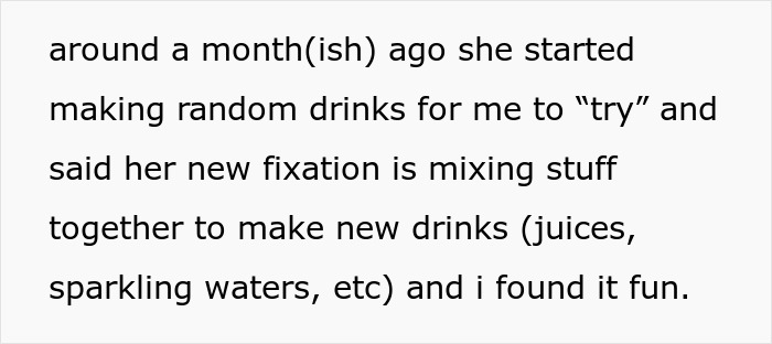 Text describing a student&rsquo;s experience with a roommate spiking her drinks with sleep aids to avoid her presence around friends.