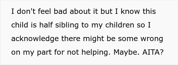 Text excerpt about a woman conflicted over babysitting her husband's ex's child, considering family ties and personal boundaries.
