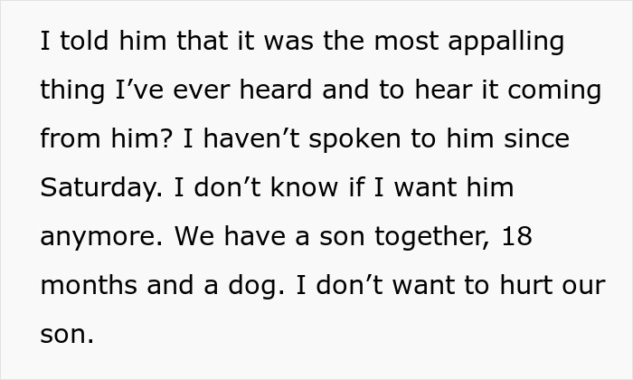 Text excerpt from a man admitting he found his wife repulsive on their first date, causing relationship hurt.