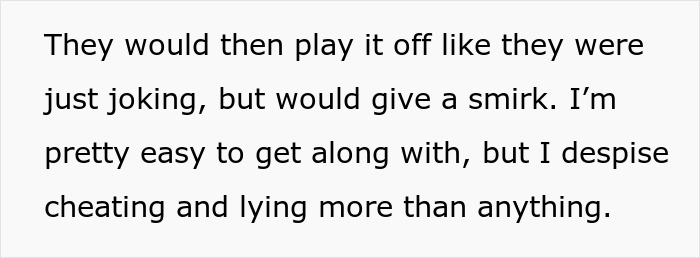 Text about a teacher catching cheaters by handing out 24 quiz versions, emphasizing cheating and integrity.
