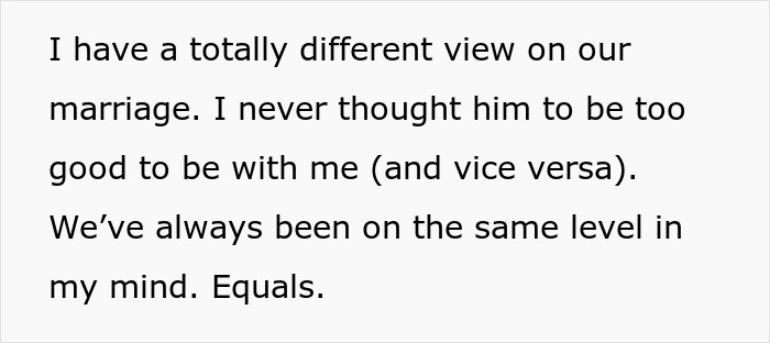 Text excerpt from a man admitting he found his wife repulsive on their first date, confused why she&rsquo;s hurt.