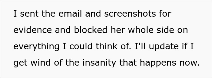 Screenshot of a message discussing evidence and updates related to a bride who bans her cousin with alopecia from wearing a headscarf.