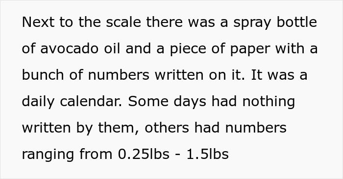 Scale with avocado oil and calendar notes showing secret measurement of number twos, prompting relationship doubts. Scale with avocado oil and calendar notes showing secret measurement of number twos, prompting relationship doubts.