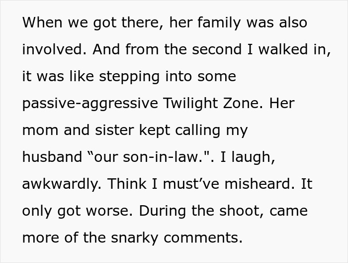 Woman feeling humiliated while interacting with her husband&rsquo;s childhood best friend and his family in a tense setting.