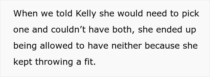 Text discussing a woman refusing to take her sister&rsquo;s kid on trips, questioning if that makes her a jerk.