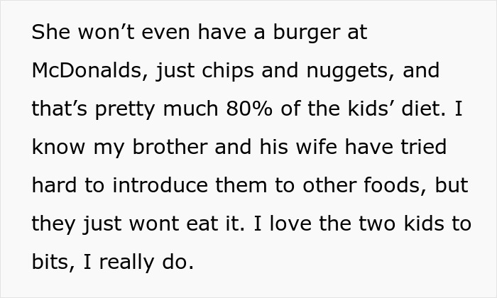 Text excerpt discussing picky kids' limited diet and a man's travel plans after a cancer battle affected by his brother&rsquo;s family.