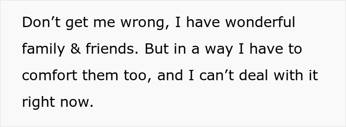 Text reading about wanting to comfort family and friends amid a heartbreaking cancer diagnosis.