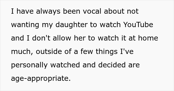 Text about a mom setting limits on YouTube for her pregnancy-obsessed 6-year-old child and a weird gift from MIL.