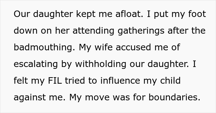 Text excerpt discussing FIL pointing finger at son-in-law over missing iPad and wife's silence impacting more than accusation.