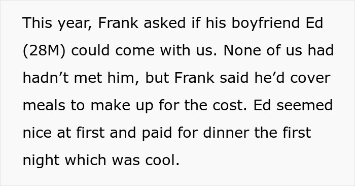 Text excerpt about a man refusing to give up his paid master bedroom to a friend’s boyfriend, facing accusations of homophobia. Text excerpt about a man refusing to give up his paid master bedroom to a friend’s boyfriend, facing accusations of homophobia.