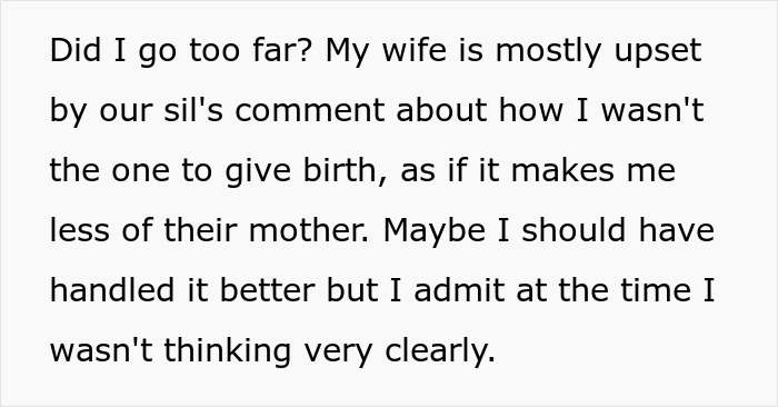 Text about posting screenshots of SIL's texts online and questioning if it made her look bad, causing upset.