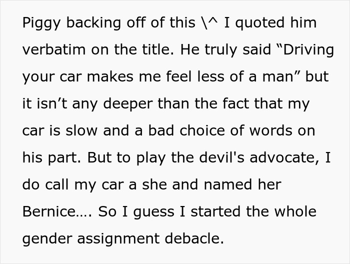 Woman seeks advice on talking sense into husband planning an irresponsible manly purchase about his car choice.