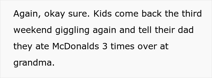 Mom refuses to leave kids with MIL after she repeatedly feeds them fast food like McDonald's during visits.