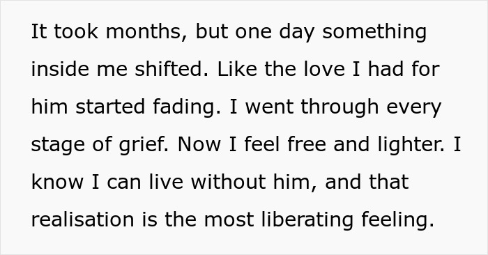 Girlfriend learns truth about boyfriend’s affair, processes grief, and plans her exit feeling free and liberated. Girlfriend learns truth about boyfriend’s affair, processes grief, and plans her exit feeling free and liberated.