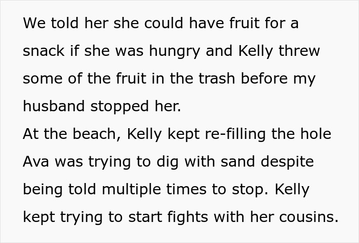 Woman refuses to take sister&rsquo;s kid on trips, facing conflict over family boundaries and responsibilities.