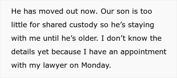 Text excerpt about man admitting he found wife repulsive on first date, discussing custody and legal appointment.