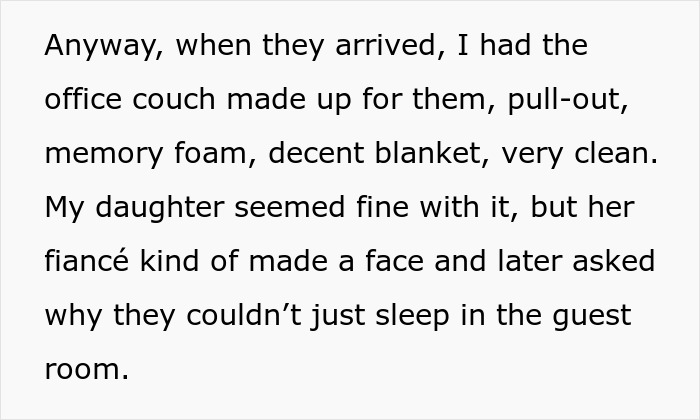 Text excerpt about a guy prioritizing his miniature wargaming studio over his daughter and her fianc&eacute;&rsquo;s comfort.