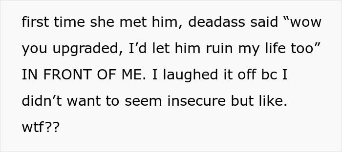 Alt text: Woman constantly makes below-the-belt comments about sister&rsquo;s fianc&eacute;, causing family conflict and wedding ban.