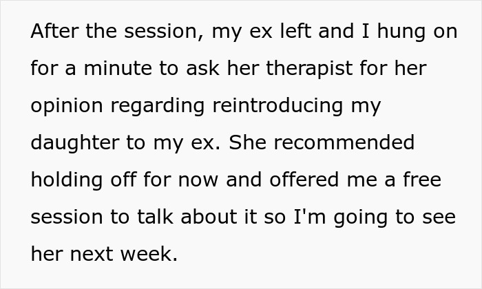 Man raises newborn alone, seeking advice from therapist about forgiving ex who suddenly reappeared years later.