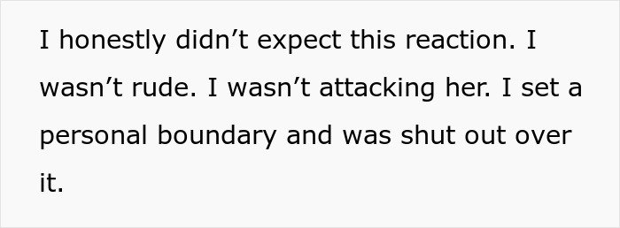 Text on a white background expressing surprise about being shut out after setting a personal boundary related to food talk triggering due to son’s autism. Text on a white background expressing surprise about being shut out after setting a personal boundary related to food talk triggering due to son’s autism.