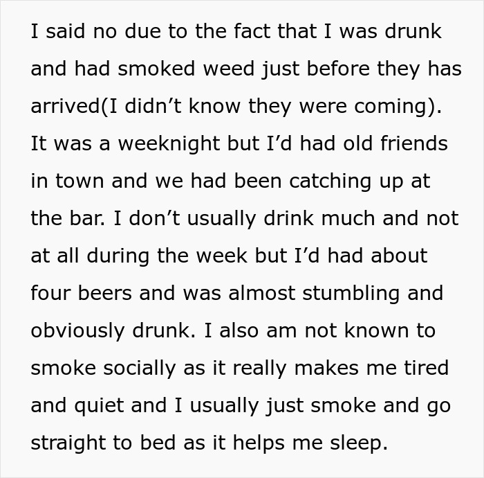 Text excerpt showing a man refusing to watch kids due to being under the influence and causing sister’s fury during emergency. Text excerpt showing a man refusing to watch kids due to being under the influence and causing sister’s fury during emergency.