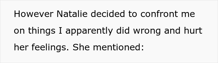 Text excerpt about confronting feelings, related to AITAH telling brother's girlfriend about treating her kids differently.