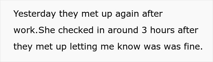 Text message conversation showing a wife&rsquo;s catch-up with her ex lasting hours, while the husband is home alone.