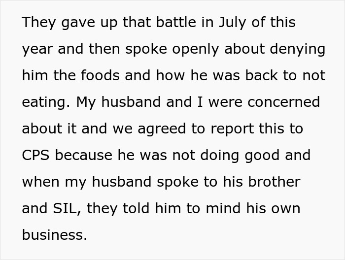 Couple reports parents to CPS for starving their child, facing backlash as they try to protect the child's well-being.
