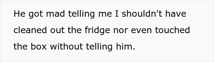 Husband guarding a box of olives like gold, reacting angrily as wife cleans the fridge and touches the box without permission.