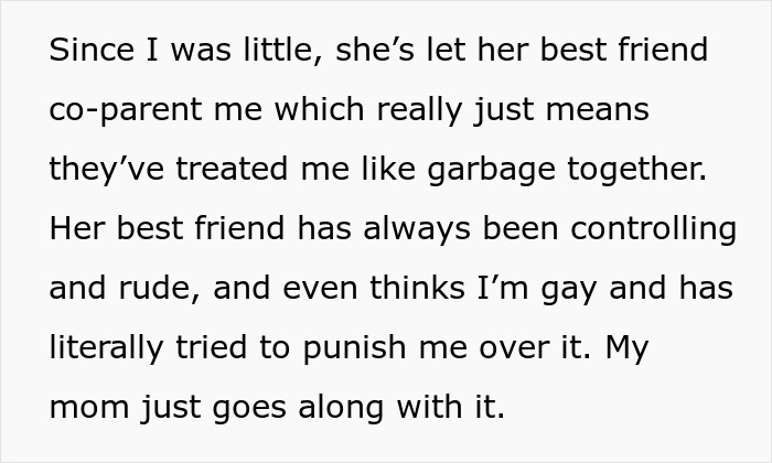 Text excerpt discussing a teen's conflict involving their mom and control over their own Sweet 16 celebration. Text excerpt discussing a teen's conflict involving their mom and control over their own Sweet 16 celebration.