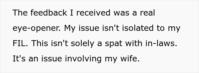 Text excerpt discussing FIL pointing finger at son-in-law and wife&rsquo;s silence in a family conflict over a missing iPad.