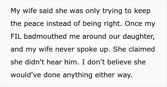 Text excerpt about FIL pointing finger at son-in-law over missing iPad and wife&rsquo;s silence causing tension in family conflict.