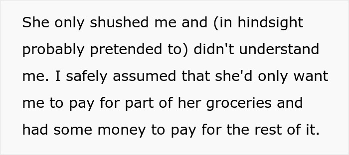Woman at store learns her lesson after almost getting scammed, looking shocked and cautious while handling groceries. Woman at store learns her lesson after almost getting scammed, looking shocked and cautious while handling groceries.