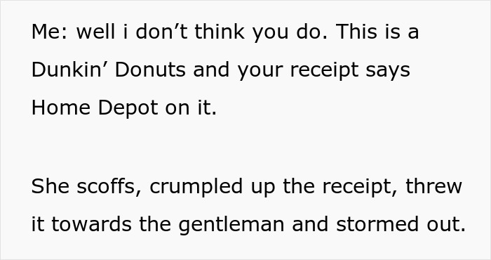 Text conversation showing a Dunkin Donuts customer exposing a con artist Karen with receipt loopholes. Text conversation showing a Dunkin Donuts customer exposing a con artist Karen with receipt loopholes.