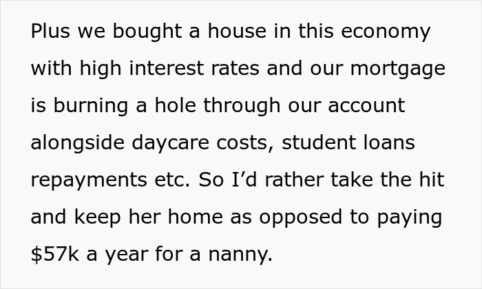 Text discussing financial struggles with mortgage, daycare, and student loans influencing a dad&rsquo;s decision about a work trip with kids.