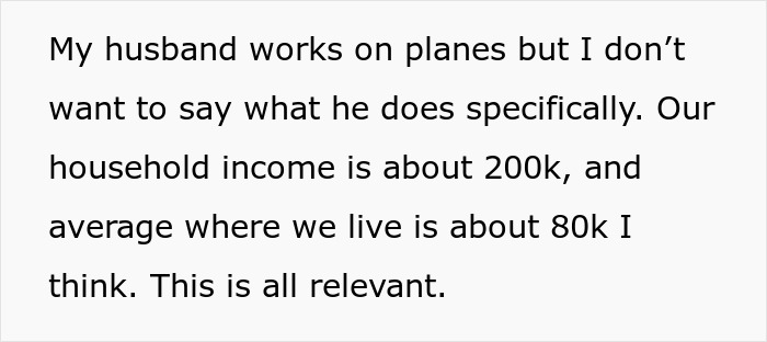 Text discussing household income and family work details related to siblings turning on sister over shelter refusal.
