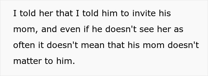 Text showing a conversation about a stepmom throwing a tantrum after a teenager invites his mom instead of her to graduation.