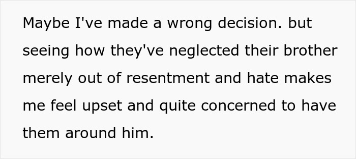 Alt text: Concerned mom upset with daughters for neglecting and showing resentment towards their half-brother in family conflict.