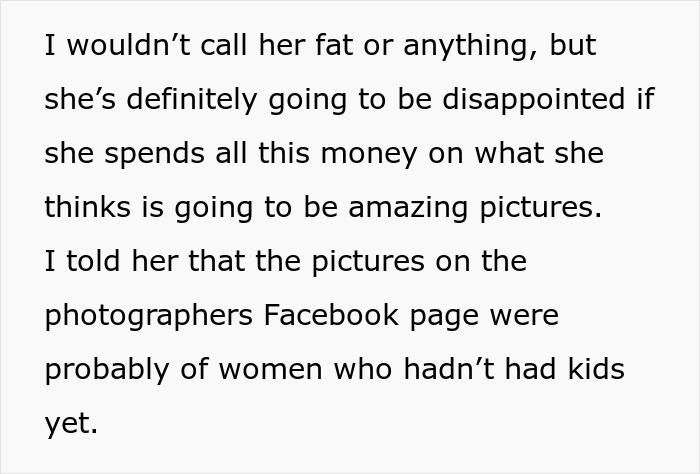 Text discussing a guy refusing a spicy photoshoot for his wife due to her 12 extra pounds after pregnancy concerns. Text discussing a guy refusing a spicy photoshoot for his wife due to her 12 extra pounds after pregnancy concerns.