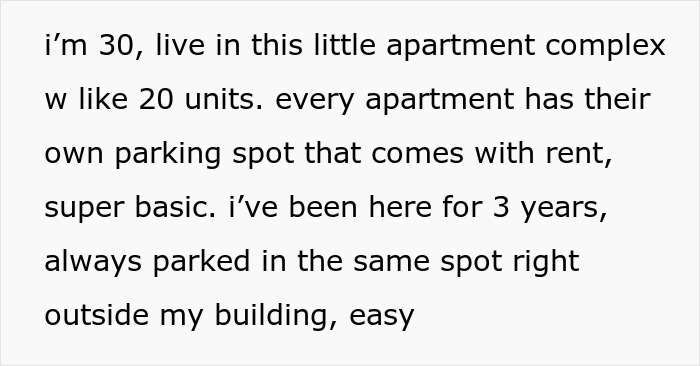 Entitled lady repeatedly parks in neighbor's spot, causing tension and spreading rumors when asked to move car. Entitled lady repeatedly parks in neighbor's spot, causing tension and spreading rumors when asked to move car.