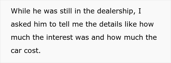 Text excerpt showing a woman discussing details about interest and car cost during a cross-country move.