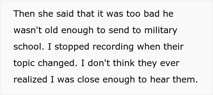 Text excerpt discussing a bachelorette bash incident involving the bride mocking the groom&rsquo;s son and a guest recording.