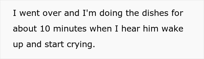 Text excerpt about man who is terrified by roommate’s guest treating her kid badly, describing child's crying. Text excerpt about man who is terrified by roommate’s guest treating her kid badly, describing child's crying.
