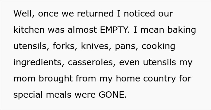 Woman&rsquo;s Kitchen Is Stripped Bare By House-Sitting Friends, Husband Begs Her To Stay Silent
